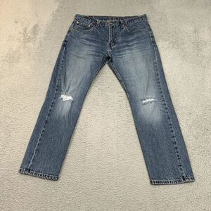 Levis Jeans Mens 33x30 Blue Denim 502 Slim Tapered American Stretch‎ Medium Wash